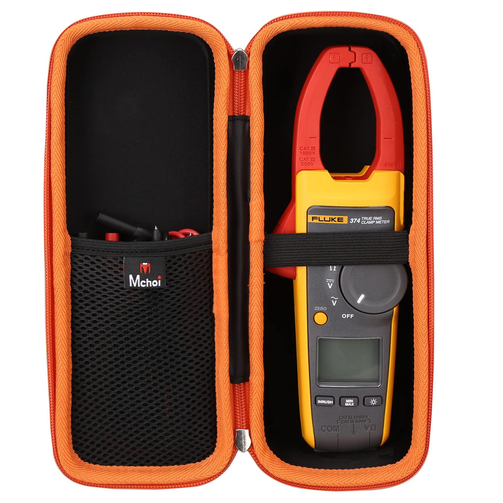 Mchoi Hard Portable Case Compatible with Fluke 374/376 True-RMS AC/DC Clamp Meter,CASE ONLY