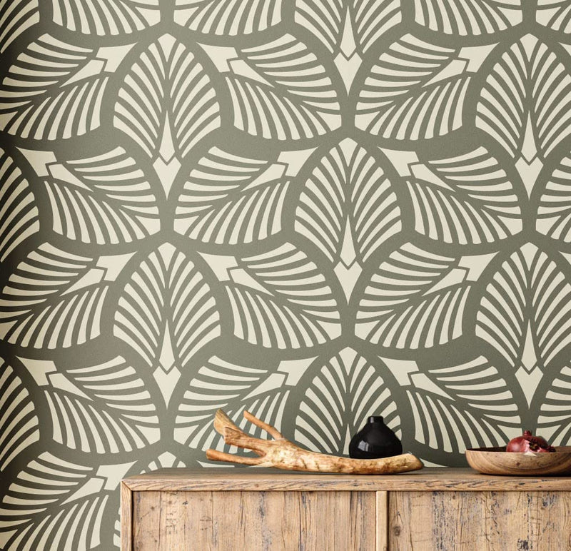 STENCILOGY® / Danube - 23" x 38" XL Wall Stencil, Palm Leaf, Large Allover Wall Stencils for Painting, Stencils for Walls, Large Floral Wall Stencil