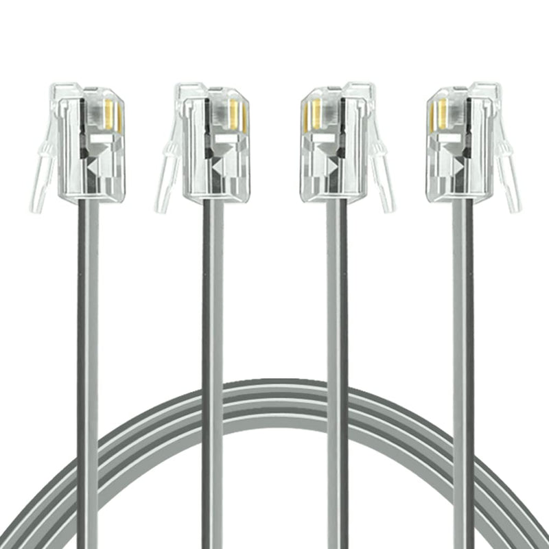 NECABLES (2 Pack) Phone Cord 10 ft Telephone Cord Phone Line Cord RJ11 6P4C Male to Male for Landline and Fax - 10 Feet