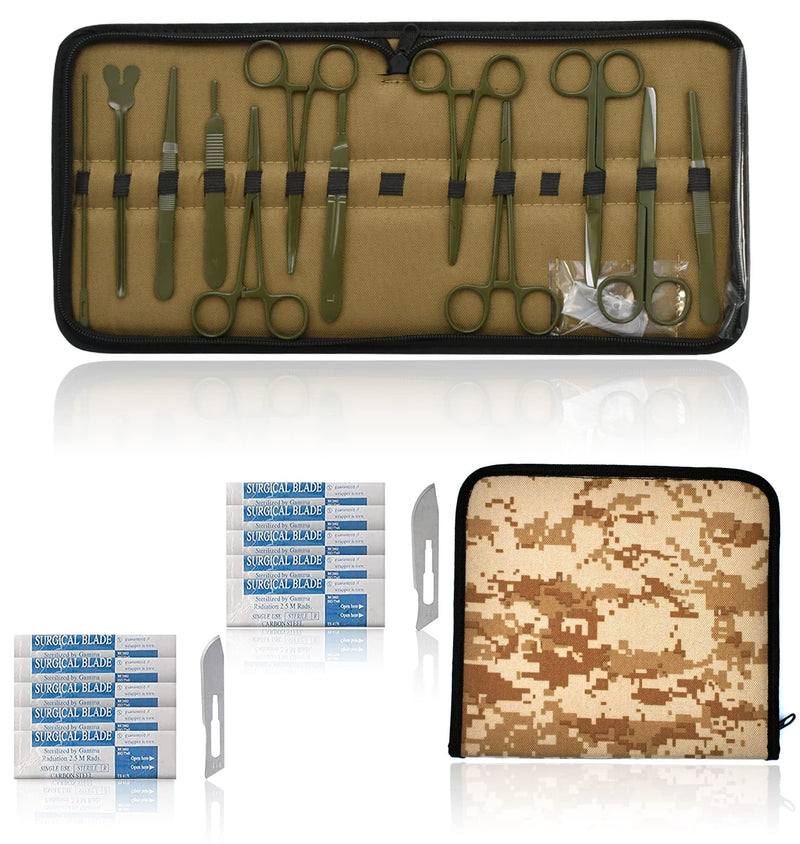 OdontoMed2011 Dissection Kit- First Aid Kit 24 Pcs Advanced Lab Dissection Kit for Anatomy & Biology Students Lab Veterinary Botany Stainless Steel Instruments & 11 Bonus Scalpel Handle MLT-01