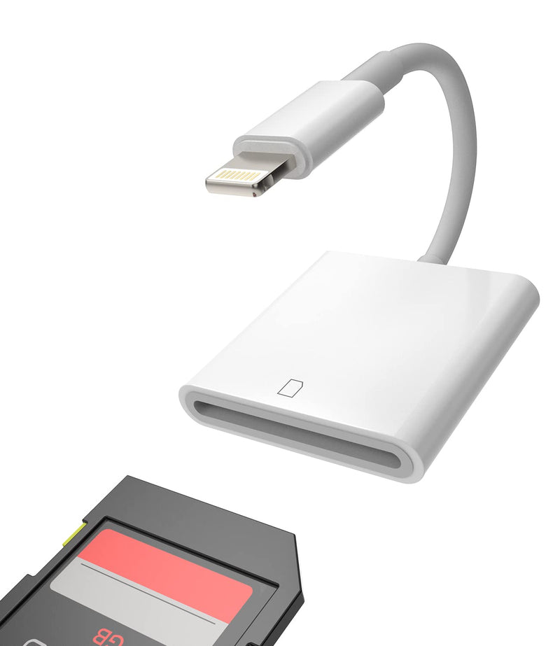 SD Card Reader Compatible for iPhone Memory Stick Lightning Adapter to Camera Ipad 13 12 11 Pro Max X Xs Xr 8 7 6 Plus 6s SE Air Mini Accessories Apple MFI Certified Adaptador Phone Camera Viewer