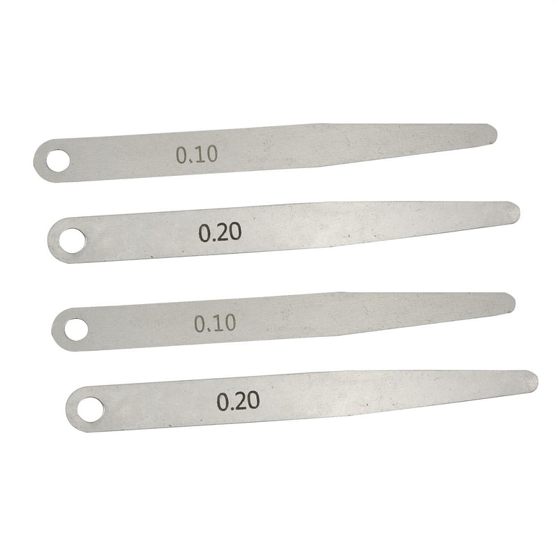 Feeler Gauge PZRT 2pcs 0.1mm and 2pcs 0.2mm Metric Thickness Feeler Gauge Gap Measuring Tool Metric Filler Thickness Gage Measurement Tool