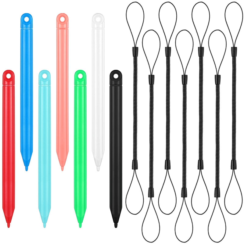 Replacement Stylus Drawing Pen and Lanyard Set for LCD Writing Tablet 4.7 Inch Colorful Drawing Tablet, Kids Drawing Pads, Doodle Board (7 Pack Stylus Pens and 7 Lanyards)