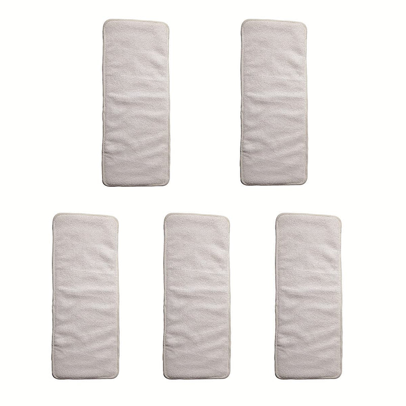 ReUseLife 5 Pieces Microfiber Inserts for Cloth Incontinence Underwears and Adult Cloth Diapers,4 Layers,7.8 X 19.2 Inches White