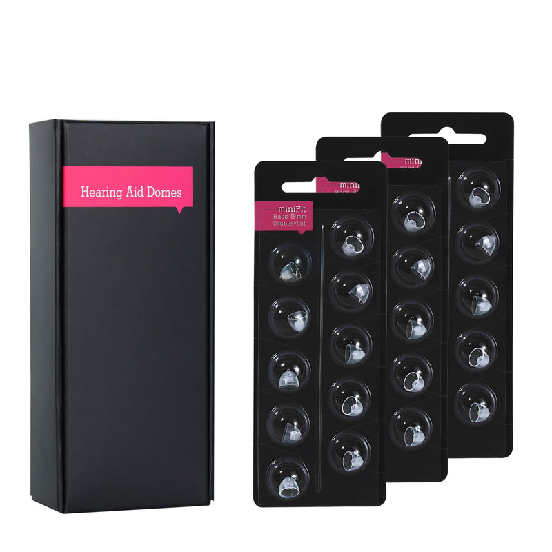 Hearing Aid Domes for Oticon Minifit Double Vent Bass Domes 8 mm（3 Pack），Universal Domes for Oticon Hearing Aid Supplies