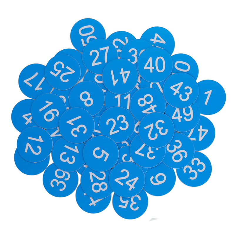 StayMax Plastic Number Tags Engraved Numbered Tags Without Hole (1-100, Lightblue) 1-100