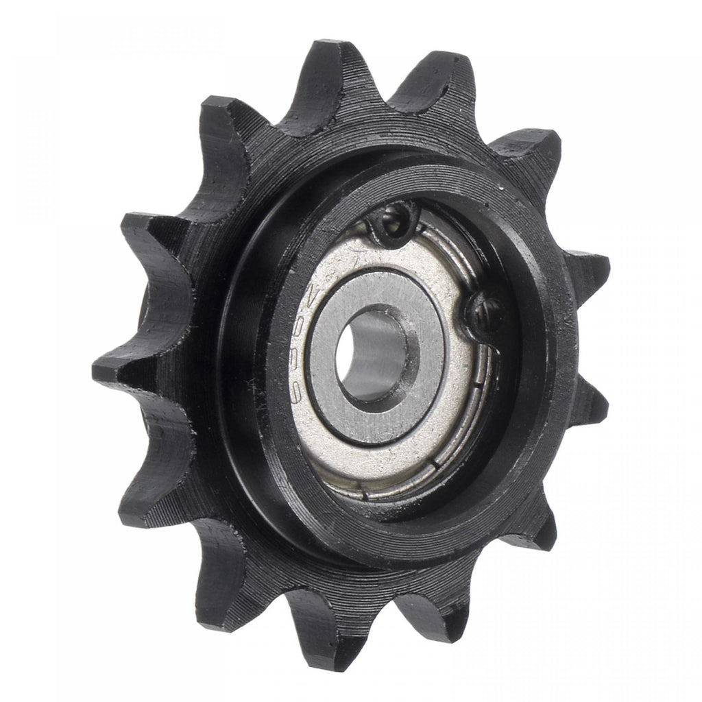 uxcell #35 Chain Idler Sprocket, 6mm Bore 3/8" Pitch 13 Tooth Tensioner, Black Oxide Finish C45 Carbon Steel with Insert Single Bearing for ISO 06B Chains