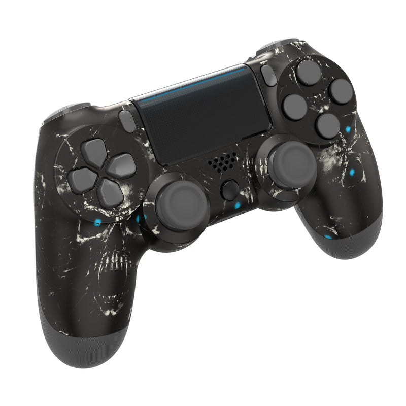 Wireless Controller for PS-4, Dual Vibration Shock Game Remote Control Controllers Gamepad with Audio Function Touch Pad and Six-axis Motion Compatible with PS-4/PS-4 Pro/Slim (Skull Pattern) Skull Pattern