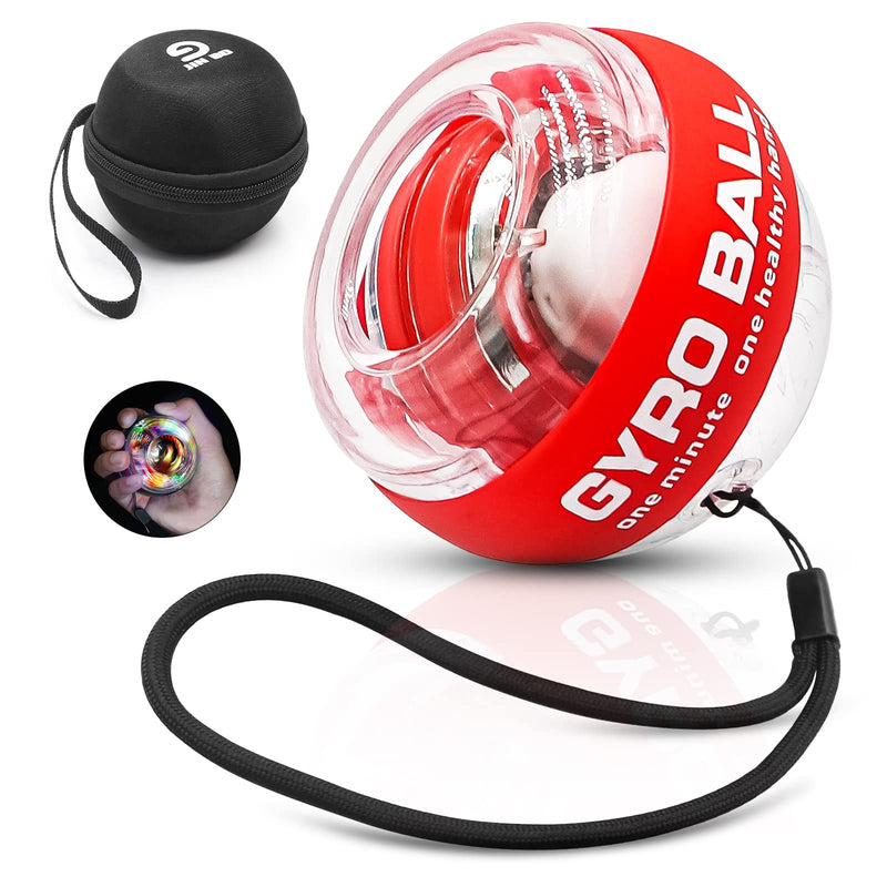 JIN BD Wrist Trainer Ball Auto-Start Wrist Strengthener Gyroscopic Forearm Exerciser Gyro Ball for Strengthen Arms, Fingers, Wrist Bones and Muscles Red