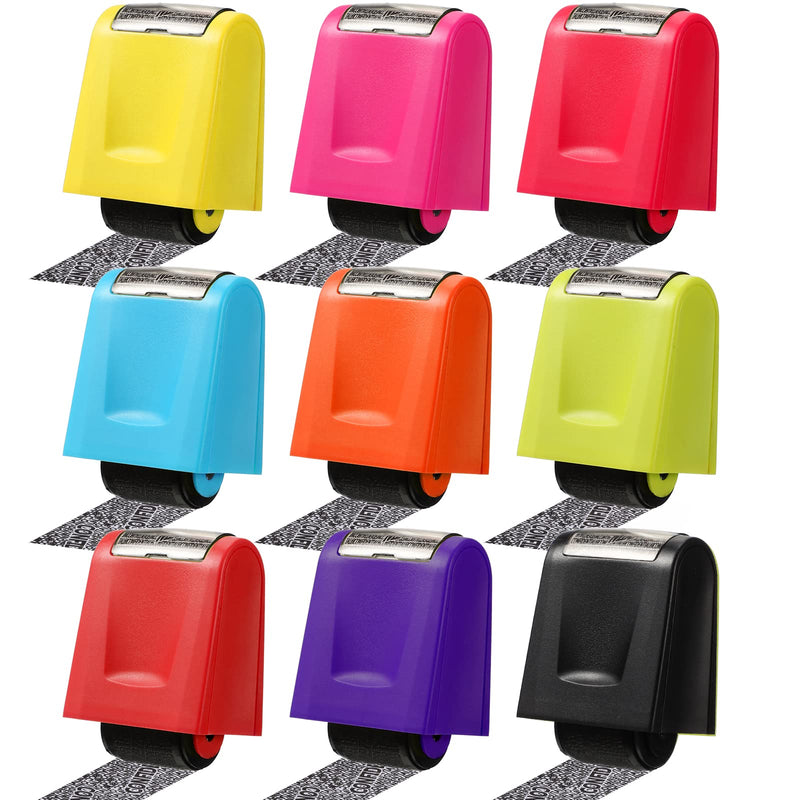 9 Pcs Identity Protection Roller Stamp Privacy Confidential Identity Theft Prevention Security Stamp Colorful Address Blocker Roller Stamp Theft Prevention Device Address Hiding Stamp Eraser, 9 Colors