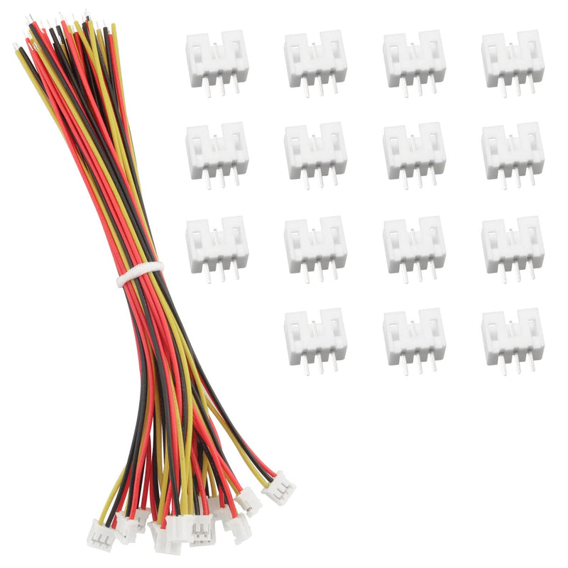 JST Connector Wire ITROLLE 30PCS Mini Micro JST 2.0 PH 3-Pin Female Connectors Plugs with 15cm Wires Cables and Male Plug