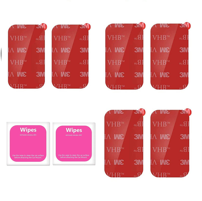 WixGear 3M [6 Pack] Sticky Adhesive Pads Replacement Mounting Tape, Dashboard Sticker Pads for Magnetic Phone Car Mount, Double Sided 3M Adhesive Pads, 6 3M with 2 Wipes for Magnetic Car Mounts