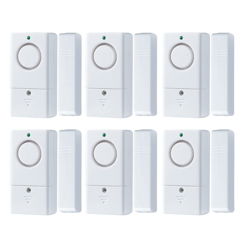 Window Door Alarm, Wireless Personal Home Kids Security Alarms with Chime for House, RV, Office, Business Safe (6Pack)
