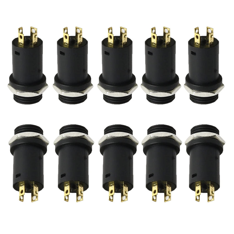 RLECS 10pcs 3.5mm Mini Stereo Female Jack Socket Plug with Nut, 3.5MM Mini Stereo Panel Mount Jack Solder Connector 4-Pole Gold-Plated, 3.5 mm Headphone Audio Jack