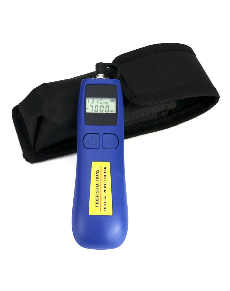 QWORK Optical Power Meter, -70~+10 dBm Fiber Light Tester with 6 Calibration Wavelengths, Fiber Optical Cable Tester Checker Test Tool, with Universal 2.5mm Interface, Blue