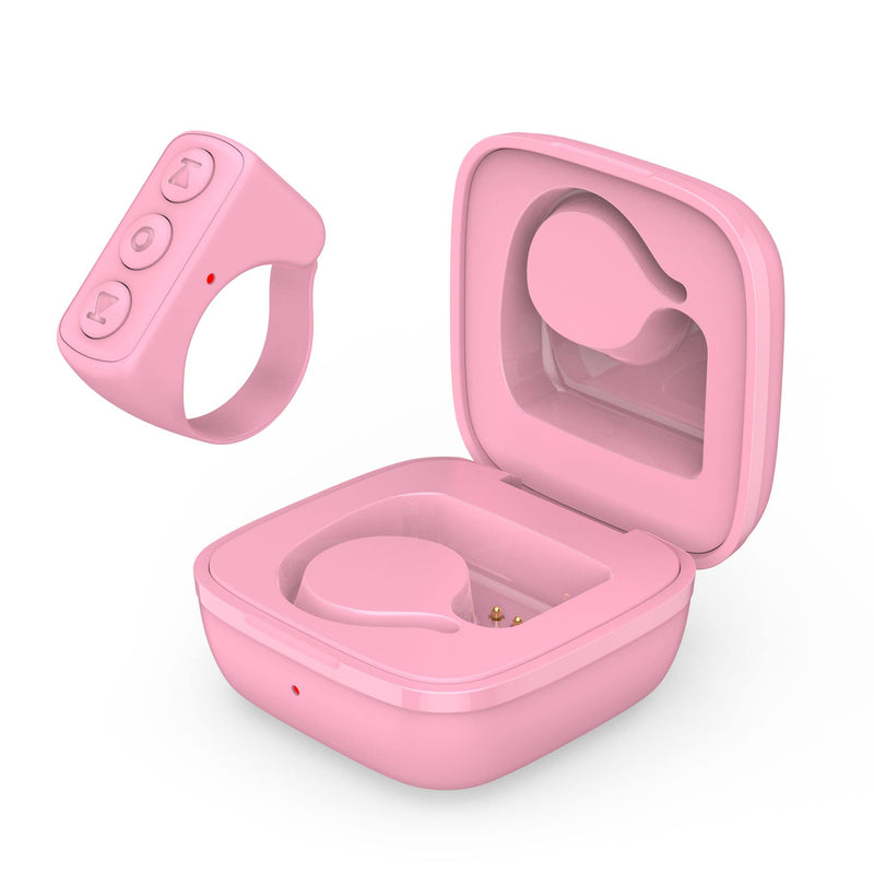 TIK Tok Bluetooth Remote Control Page Turner for iPhone Android Ipad Cell Phone Camera Remote Shutter Selfie Button Vekesen D01 (Cherry Blossom Pink)