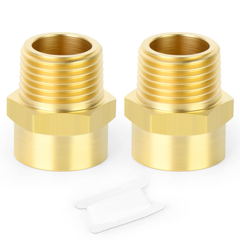 TAISHER 2 PCS Brass Pipe Fitting, Adapter, 1/2" NPT Male x 1/2" G Thread (BSP) Female 1/2" NPT Male x 1/2" G (BSP) Female