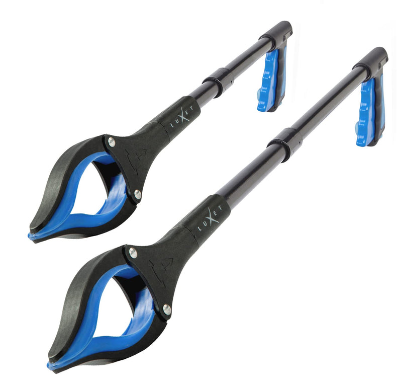 Grabber Reacher Tool - 2 Pack - Newest Version Long 19/32 Inch Foldable Pick Up Stick - Strong Grip Magnetic Tip Lightweight Trash Picker Claw Reacher Grabber Tool for Elderly Reaching, Luxet (Blue) Blue