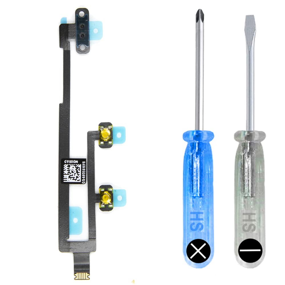 MMOBIEL Power Button Volume Flex Cable Compatible with iPad 7 2019 / iPad 8 2020 - Power On/Off Button Replacement - Incl. Mute Switch, Microphone and Screwdrivers