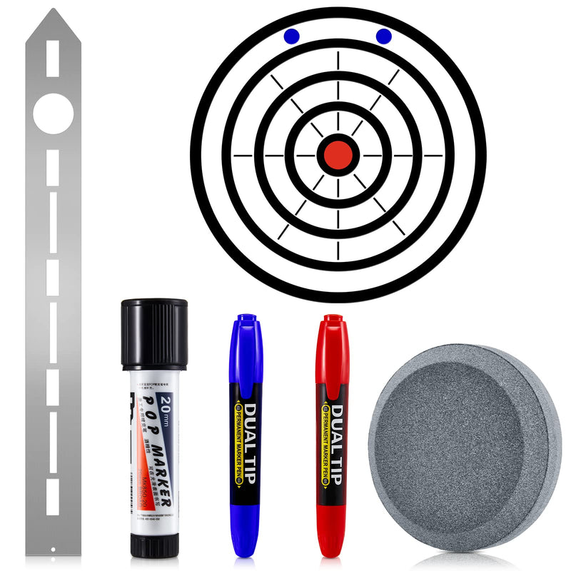 Axe Throwing Target Template Stencil, 3 Pieces Standard Markers and Axe Sharpening Stone Multi Purpose Whetstone Blade Sharpener for Drawing Axe Throwing Target Template