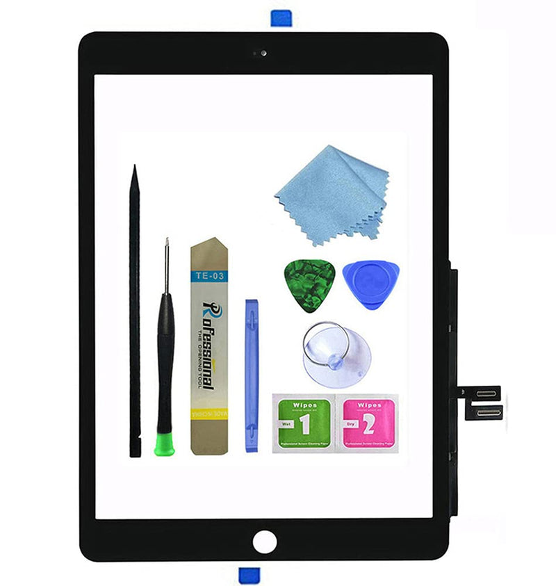 Zentop Touch Screen Digitizer for Black iPad 9 2021 9th Generation 10.2" A2602 A2603 A2604 A2605 Front Glass Assembly Replacement with Toolkit (Without Home Button)
