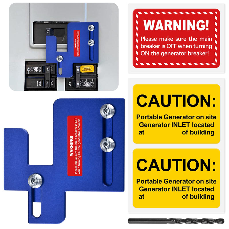 ACANORA Generator Interlock Kit Blue for Cutler Hammer CH and BR Series with Plug in Neutral Main 150 and 200 amp Panels, 1 1/4 - 1 7/16 Inch Spacing Between Main and Branch Breaker