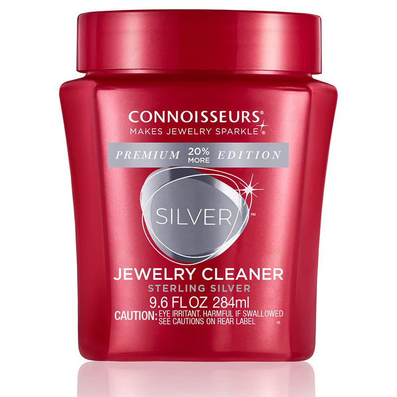 CONNOISSEURS Silver Jewelry Cleaner - Restore The Shine and Brilliance to Tarnished Sterling Silver Jewelry in Just 10 Seconds Premium Edition 9.6 OZ 20% More
