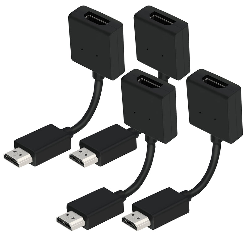SaiTech IT 4 Pack HDMI Male to Female Swivel Adapter HDMI Extension Gold Plated Converter for Google Chrome Cast â€“ (10cm - 4 Inch) Black 4 Pack-10CM
