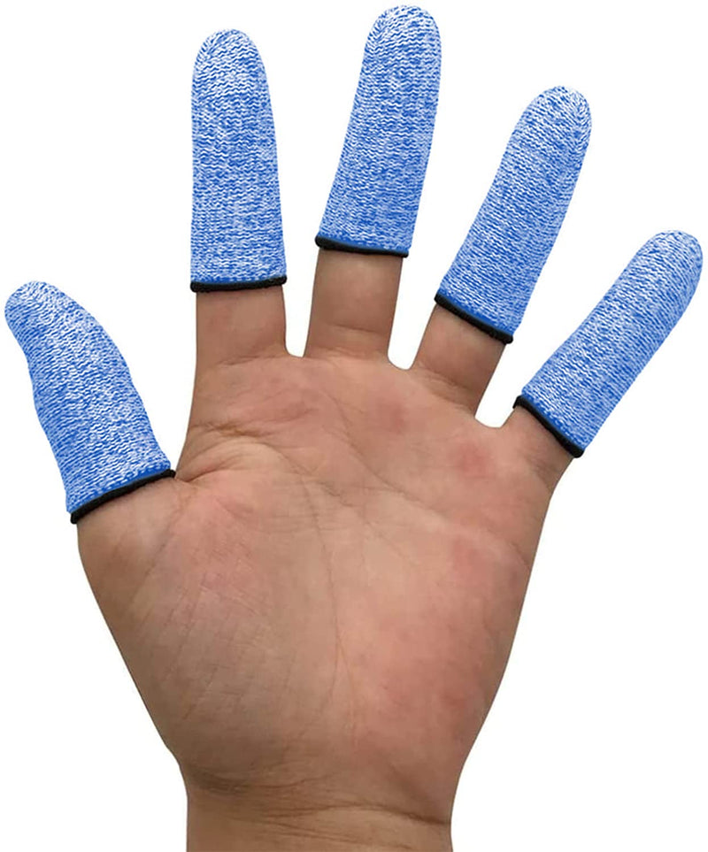 Finger Cots Cut Resistant Protection, Finger Sleeve Glove Life Extender for Kitchen, Work, Sculpture, Anti-Slip, Reusable (Blue/12 Count (Pack of 1)) Blue/12 Count (Pack of 1)