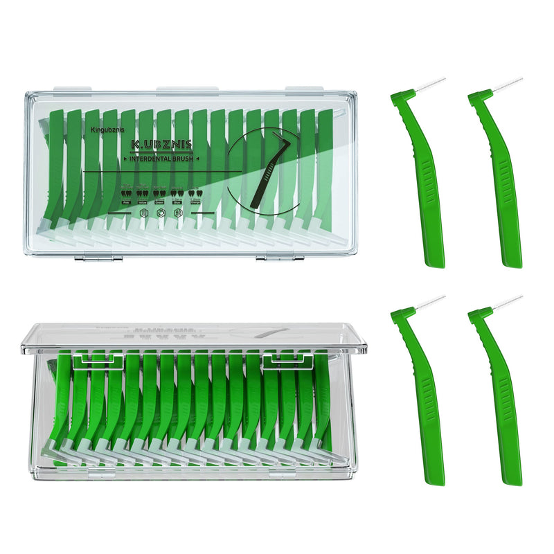 Interdental Brush, Angle Dental Brush Cleaner Toothpick Flossing Head Tooth Cleaning Tool with Portable Case for Tooth Cleaning (Tight Teeth)