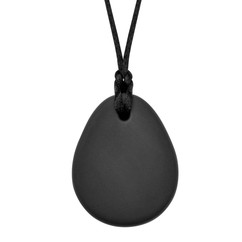Munchables Tear Drop Chew Necklace for Children, Adults and Teens - Sensory Chewable Jewelry (Super CHEW - Charcoal) SUPER CHEW - CHARCOAL
