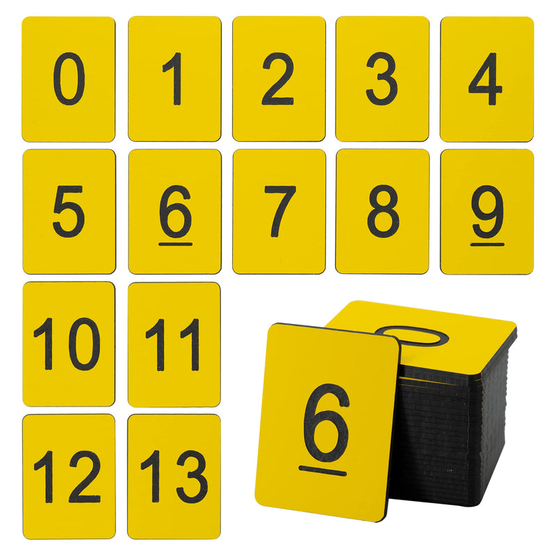 StayMax Rectangle Plastic Numbered Tags Number Disc Number Token (0-50, Yellow) 0-50