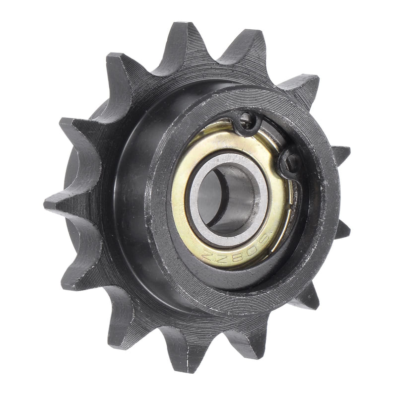 uxcell #35 Chain Idler Sprocket, 8mm Bore 3/8" Pitch 13 Tooth Tensioner, Black Oxide Finish C45 Carbon Steel with Insert Double Bearing for ISO 06B Chains