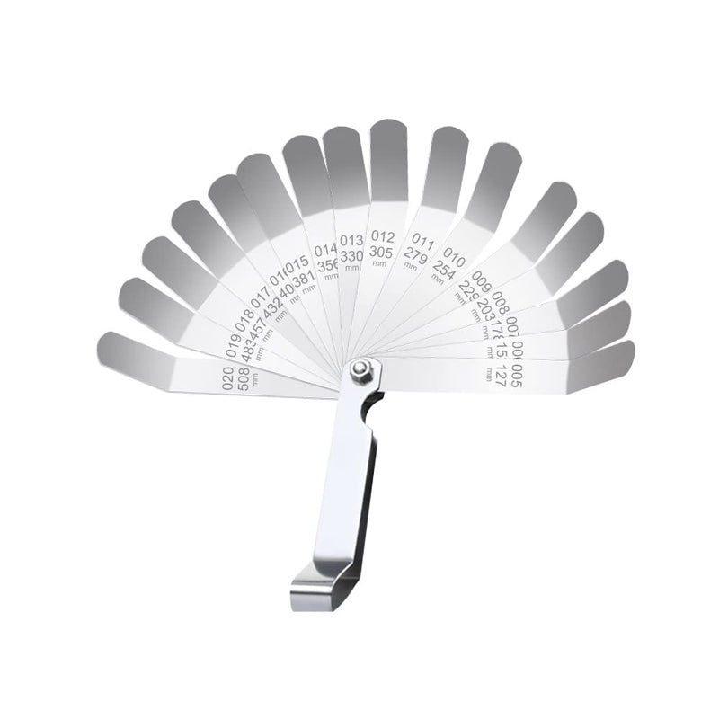 Smgda Stainless Steel Feeler Gauge Dual Reading Combination Gap Thicknes Measure Inch & Metric 0.127-0.508mm / 0.005 inch-0.020inch