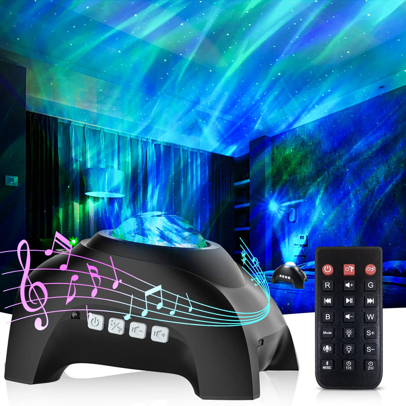 CIMELR Northern Lights Aurora Projector,Star Projector Music Bluetooth Speaker and White Noise,Star Projector Galaxy Light with Remote Control,Night Light Projector for Home Decor Bedroom/Ceiling