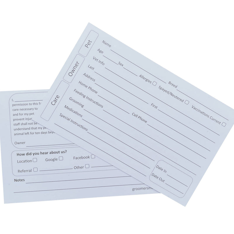 Kennel Cards (5X8 Inches, 100 Pack) for kennels, Shelters, Veterinarians, vets and Groomers