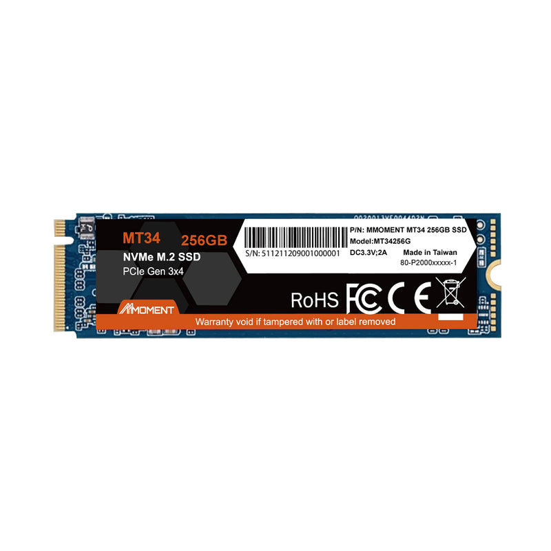 Mmoment 256GB NVMe M.2 2280 PCIe Gen 3x4, Solid State Drive Internal SSD