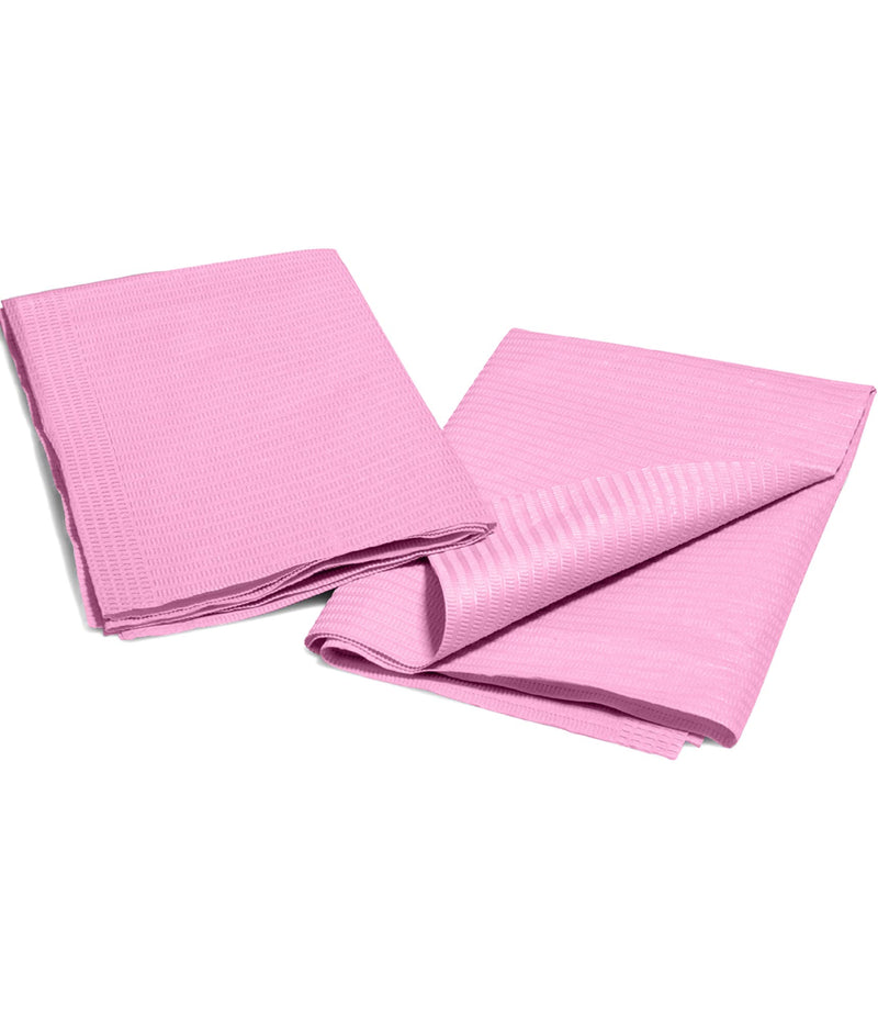 ProtectX Disposable Dental Bibs Napkin, Patient, Tattoo, Upgraded Quality, Soft and High Absorbent Waterproof, 13" x 18" Pink 50 PCS