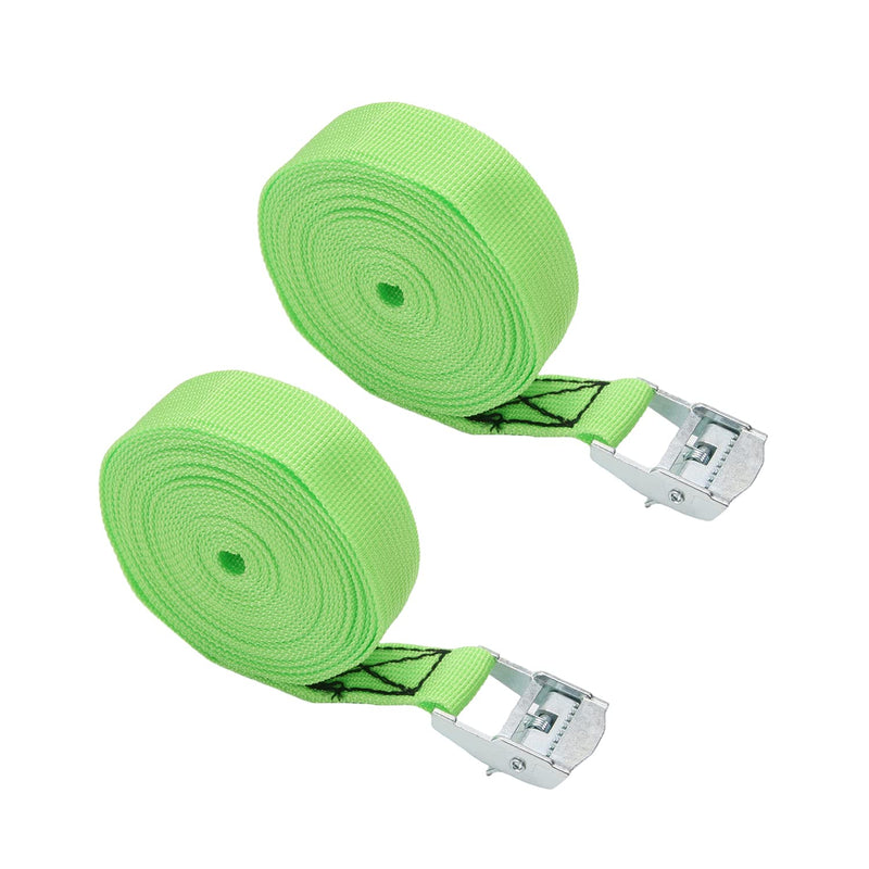 Bettomshin 0.98" Width x 14.76ft Length Lashing Straps Polypropylene Cam Buckle Lashing Straps 200Kg Load Cargo Tie Down Strap 25mm x 4.5M for Moving Cargo Green Tone 4Pcs