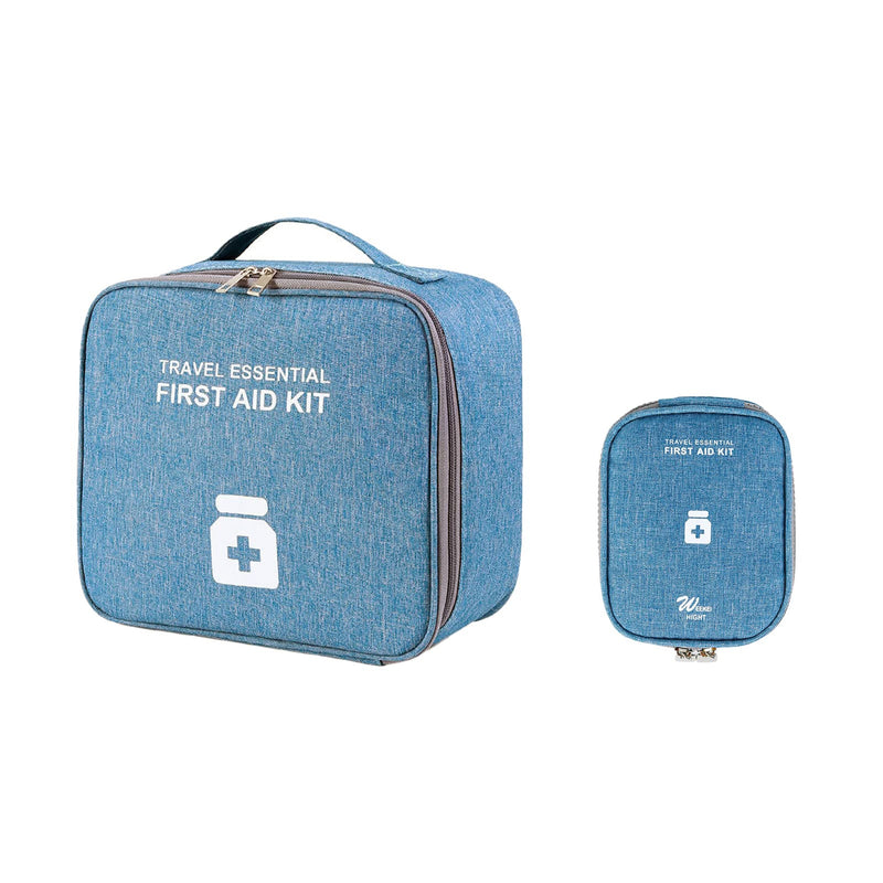 TOPASION First Aid Bags Empty, Travel Medicine Bag, Medical Supplies Organizer Bag, Portable Kit for Traveling, Car, Home, Camping, Office, Hiking, Outdoor (Cationic Sky Blue) Cationic Sky Blue