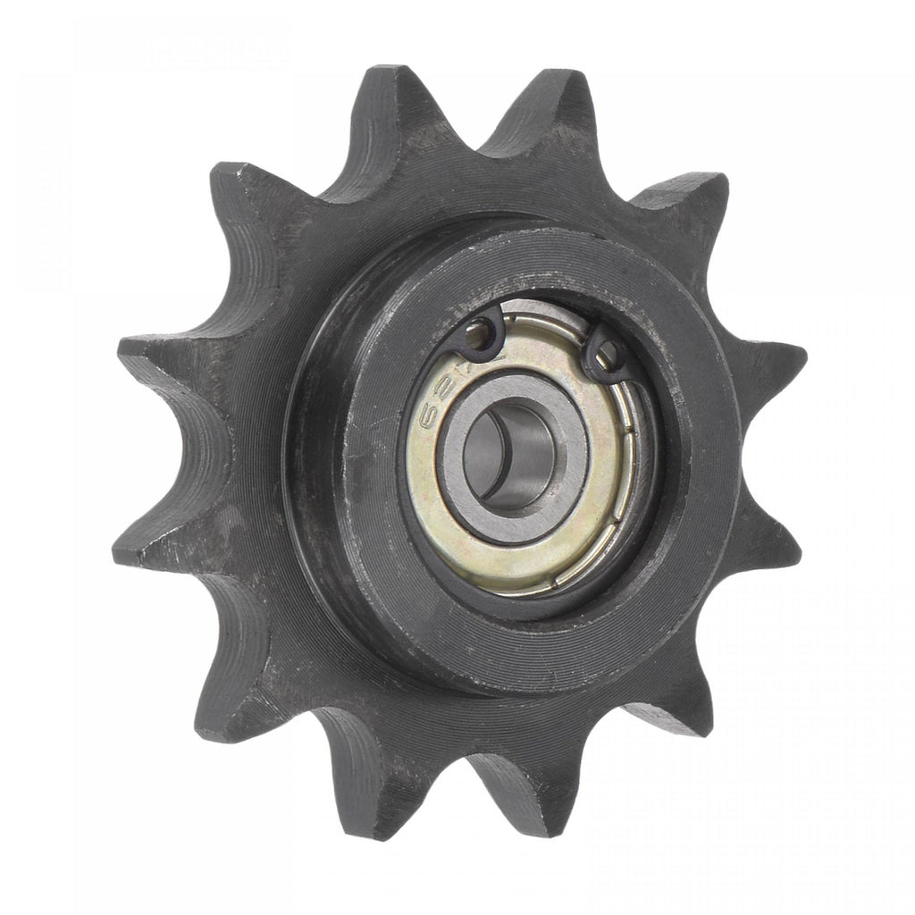 uxcell #40 Chain Idler Sprocket, 7mm Bore 1/2" Pitch 12 Tooth Tensioner, Black Oxide Finish C45 Carbon Steel with Insert Double Bearing for ISO 08B Chains