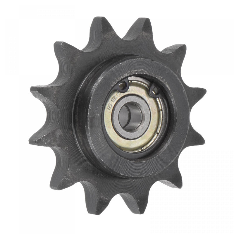 uxcell #40 Chain Idler Sprocket, 7mm Bore 1/2" Pitch 12 Tooth Tensioner, Black Oxide Finish C45 Carbon Steel with Insert Double Bearing for ISO 08B Chains