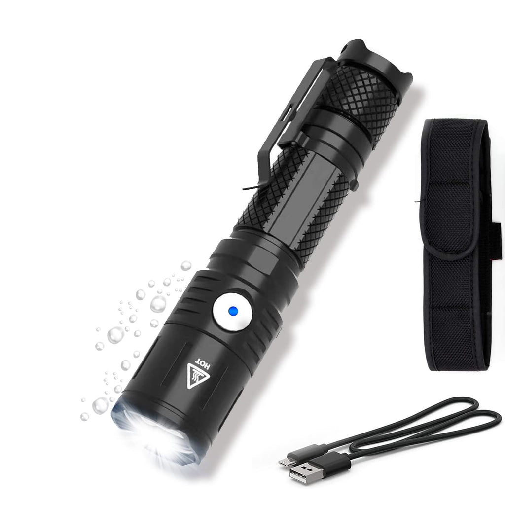 100000 Lumens LED Rechargeable Flashlights High Lumens, Powerful Tactical Flashlight with Battery, 5 Modes,IPX8 Super Bright Handheld Flashlight