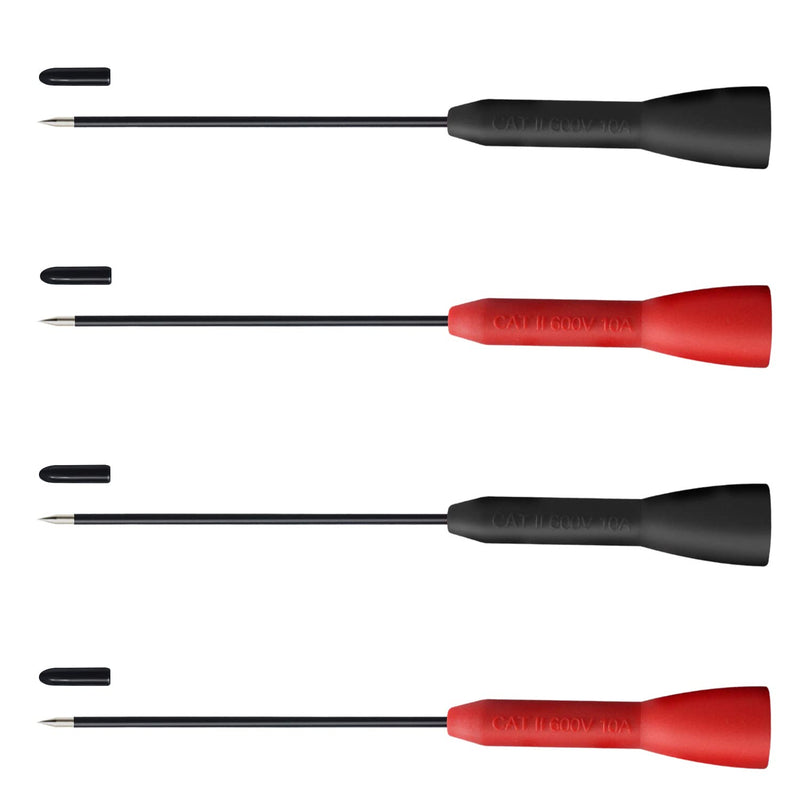 4 Pack 2mm Extended Needle Test Probes, 600V/10A Non-Destructive Multimeter Test Probe for Fluke Leads tl71 tl75 4pcs