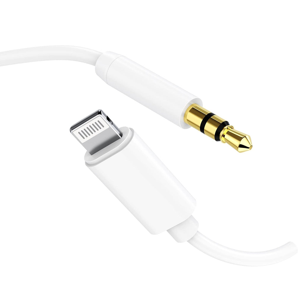 Aux Cord for iPhone, [Apple MFi Certified] Lightning to 3.5 mm Headphone Jack Adapter Male Stereo Audio Cable for iPhone 13 12 11 XS XR X 8 7 iPad to Home Car Stereo/Speaker/Headphone, Support iOS 15