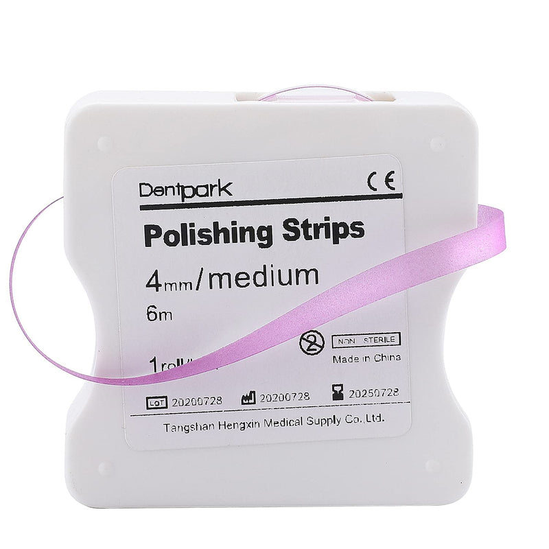 faruijie Dental Polishing Strip - Dental File for Teeth Deep Teeth Cleaning Tool Teeth Abrasive Finishing Strip Sanding Grinding Dental Sandpaper 4mm x 6M Roll-Red