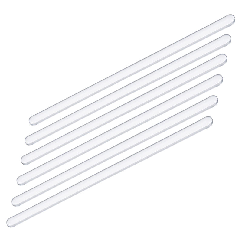 MECCANIXITY Borosilicate Glass Stick 5.91" Length 6mm Dia Stir Rod Mixing Tools with Both Ends Round for Lab Kitchen Science 6Pcs 5.91" x 0.24"