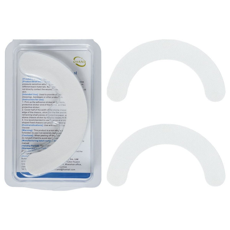 Ostomy Supplies Skin Barrier Strips,Elastic Hydrocolloid Skin Extender Strips for Colostomy Bags,Universal Waterproof Half Rings. (20 Pieces) 20 Pieces