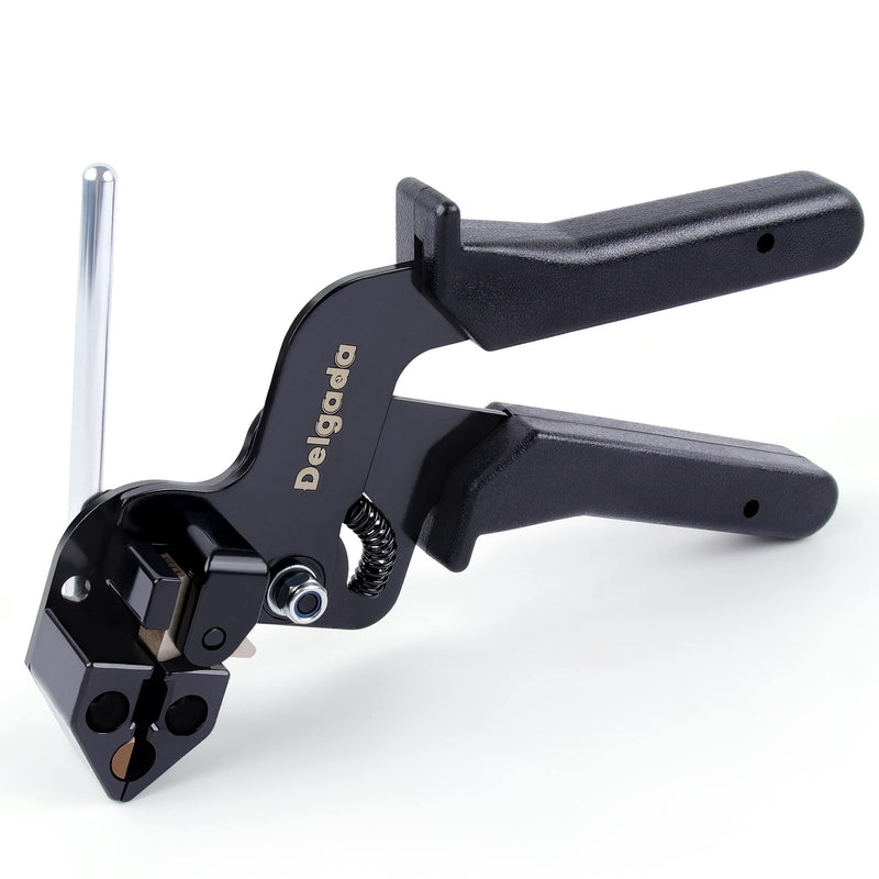 Delgada Cable Tie Gun for Metal Tie Wrap,Tensioning Installation Gun for Stainless Steel Self-Locking Zip Ties,Tie Fasten Plier—Tightening Cutting Width 12mm DG-600
