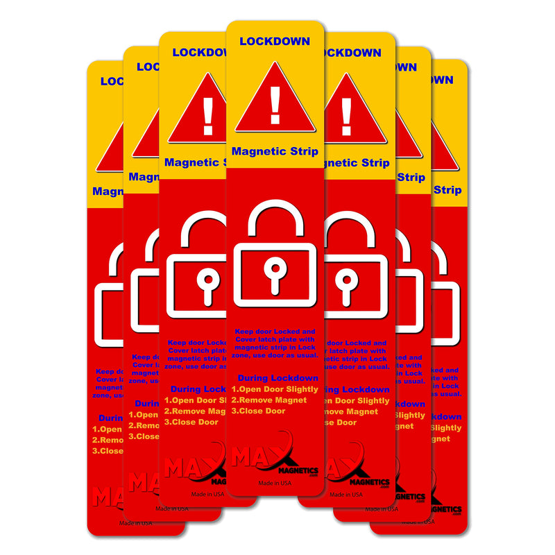 25 Pack Max magnetics Magnetic Lockdown Strips for Door Frames - High-Density Magnet Security Devices for School & Office - Strong Adhesion & PVC Top Layer, Smooth Opening & Closing